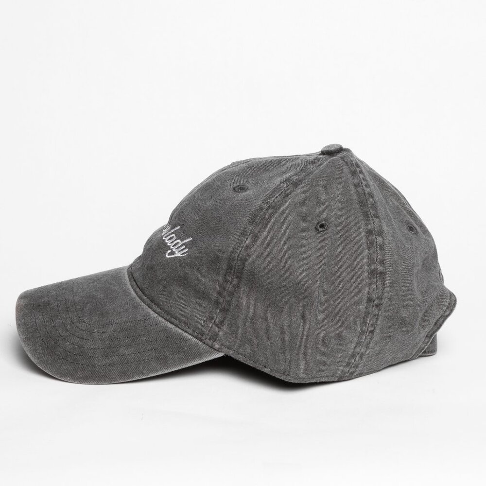 Childless Cat Lady charcoal gray dad cap hat - Picture 7 of 8